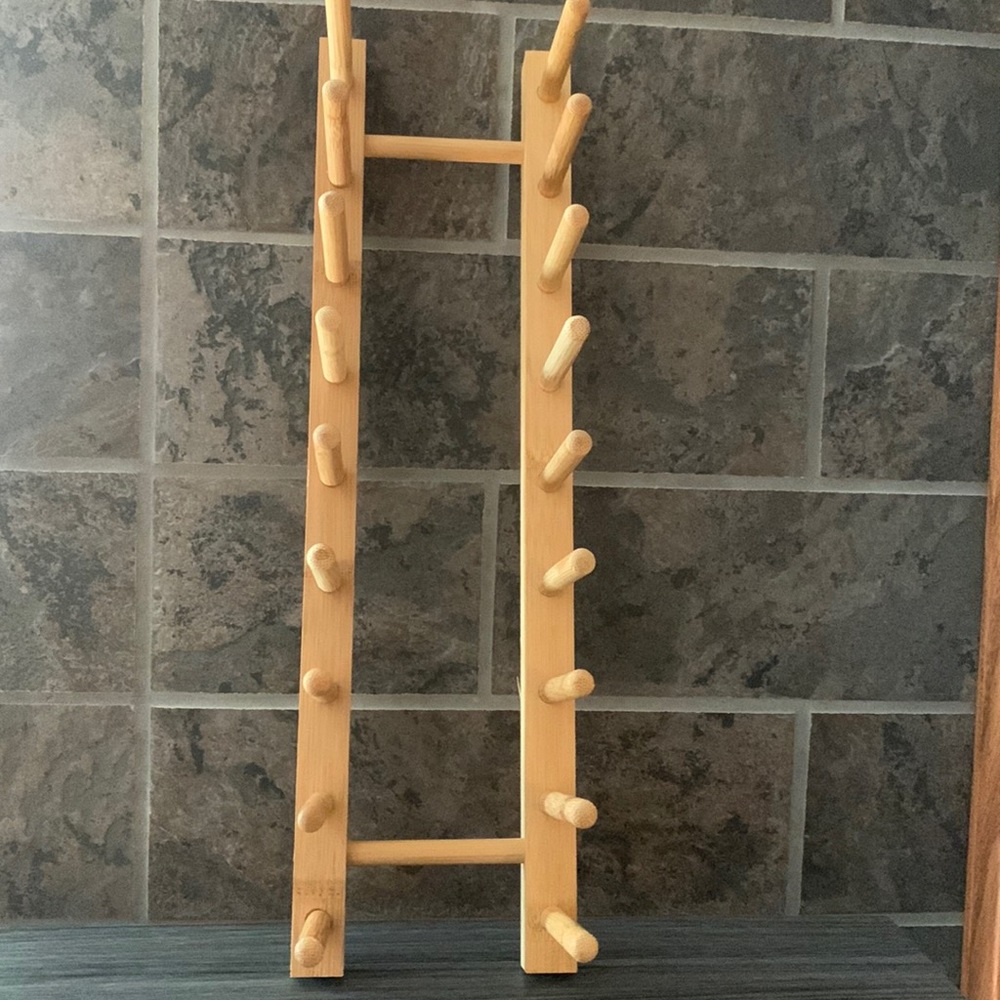 Bamboo plate holder.